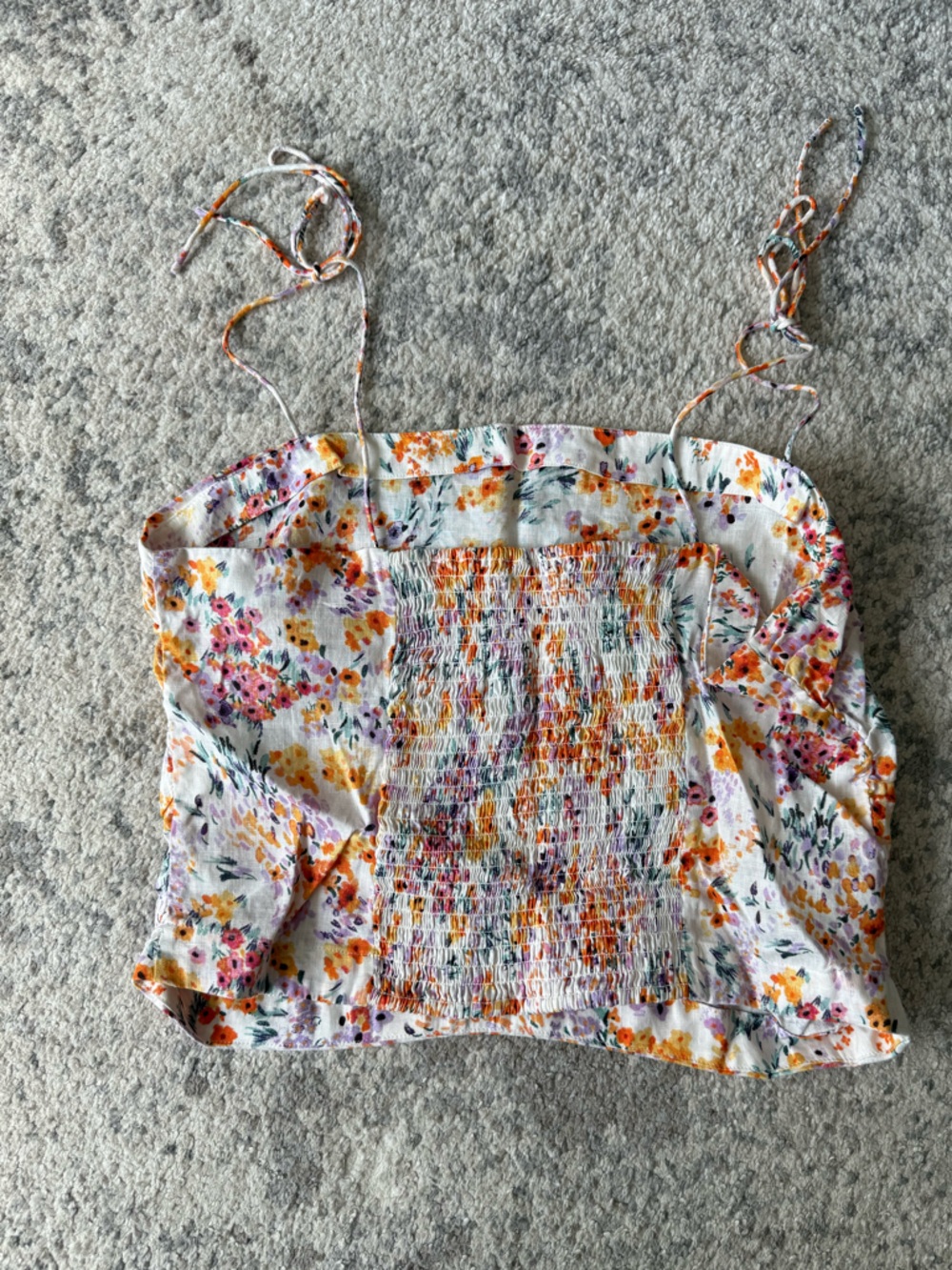 H&M Floral Crop Top with Tie Straps - Picture 6 of 8